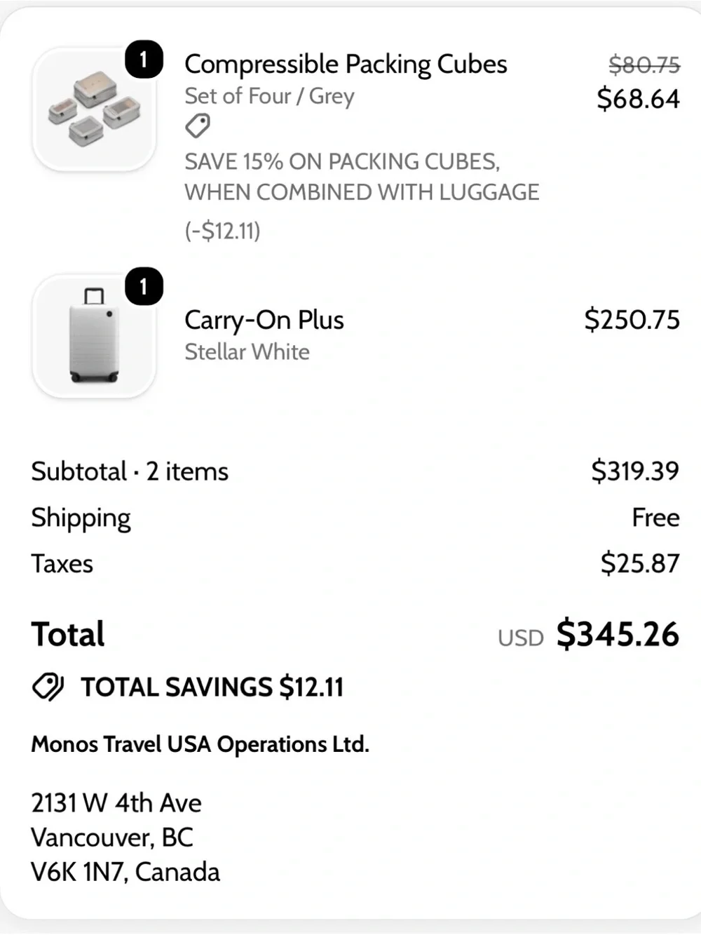 Monos Carry-On Plus in Stellar White